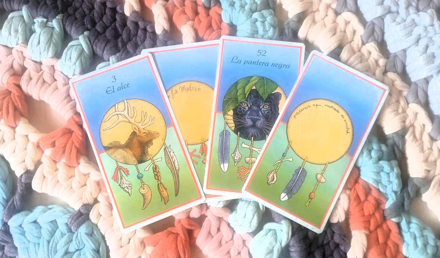 Some cards that showed up for this blogpost: the moose, the mother, the black panther, the presence in friendship (the second and the fourth are customized cards by Andrea)